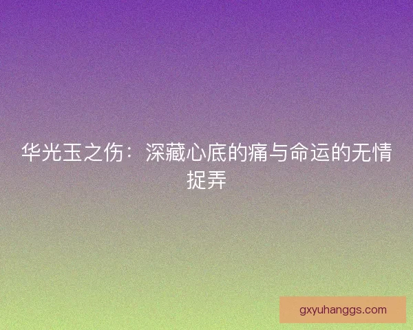 华光玉之伤：深藏心底的痛与命运的无情捉弄